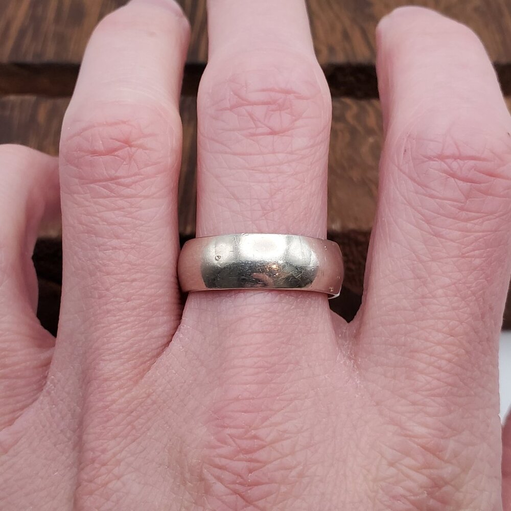Size 10.75 925 Sterling Silver Cool Solid Rustic Ring